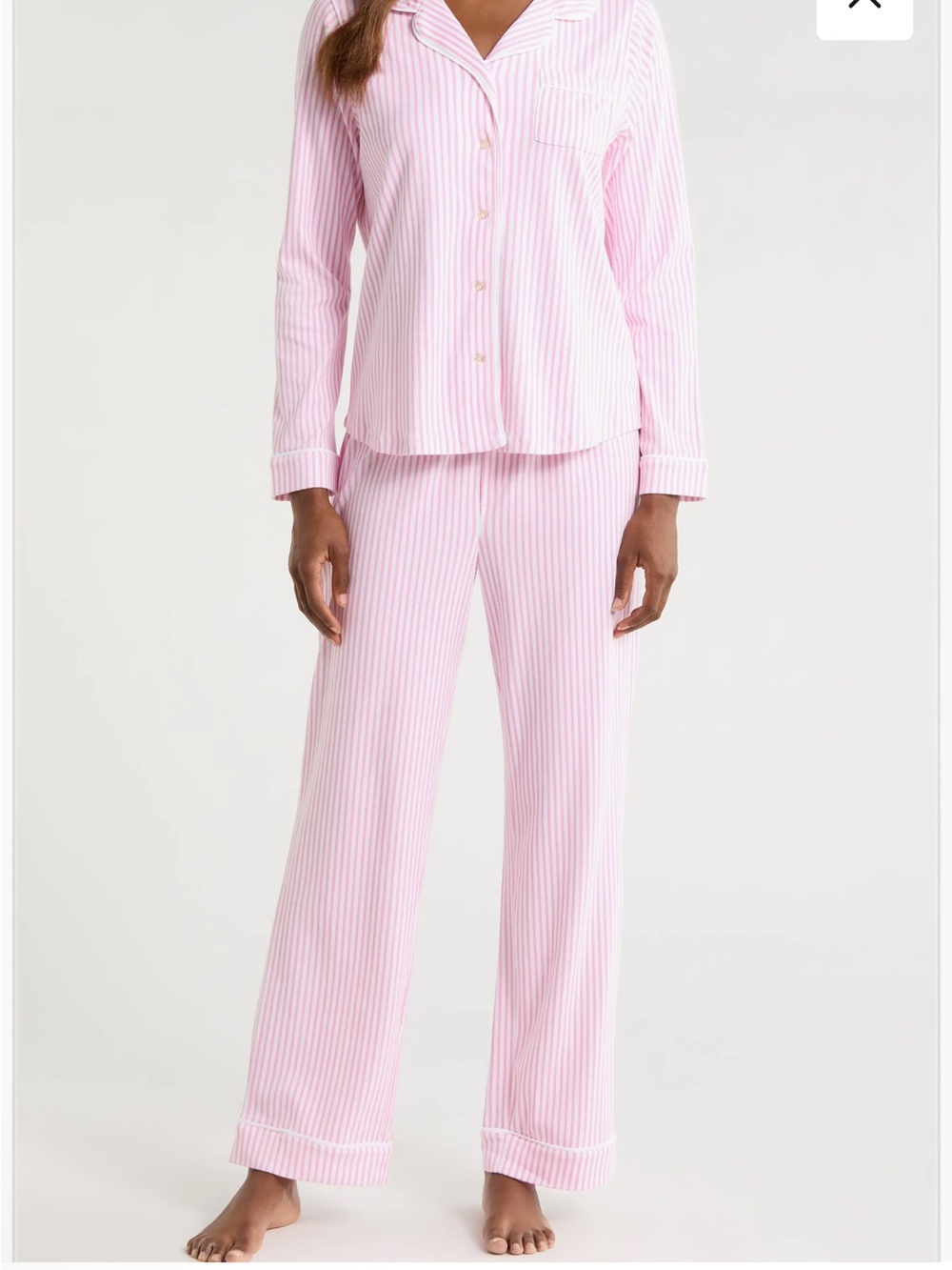 100 Pima cotton Classic Pink Stripe Pajama Set - Women's Long Sleeve & Pants